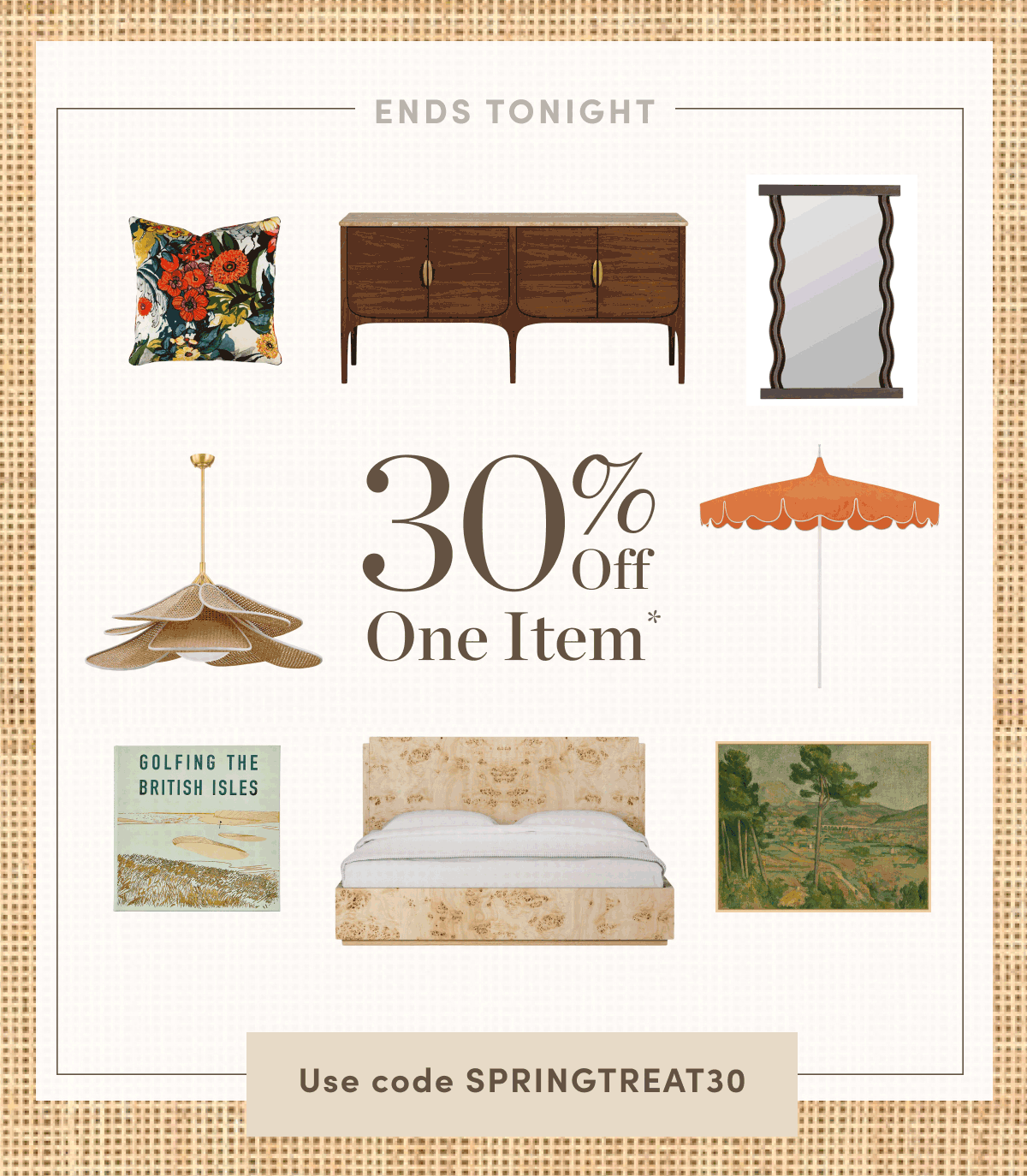 30 Percent Off One Item